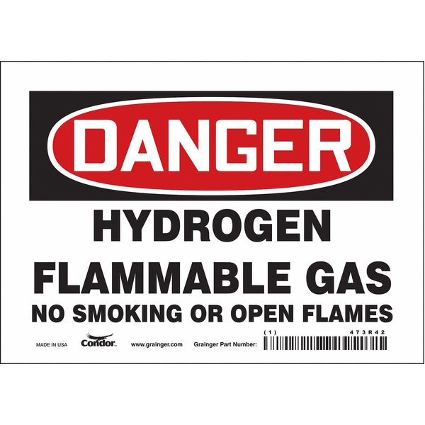 No Smoking Sign, 5 in H, 7 in W, Vinyl, Horizontal Rectangle, English, 473R42