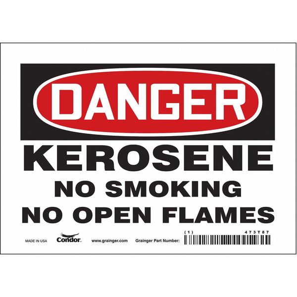 No Smoking Sign, 5 in H, 7 in W, Vinyl, Horizontal Rectangle, English, 473T87