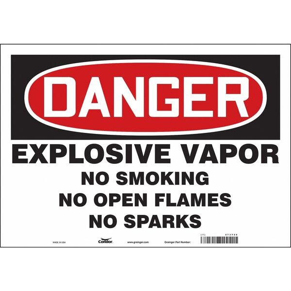 No Smoking Sign, 14 in H, 20 in W, Vinyl, Horizontal Rectangle, English, 473T56