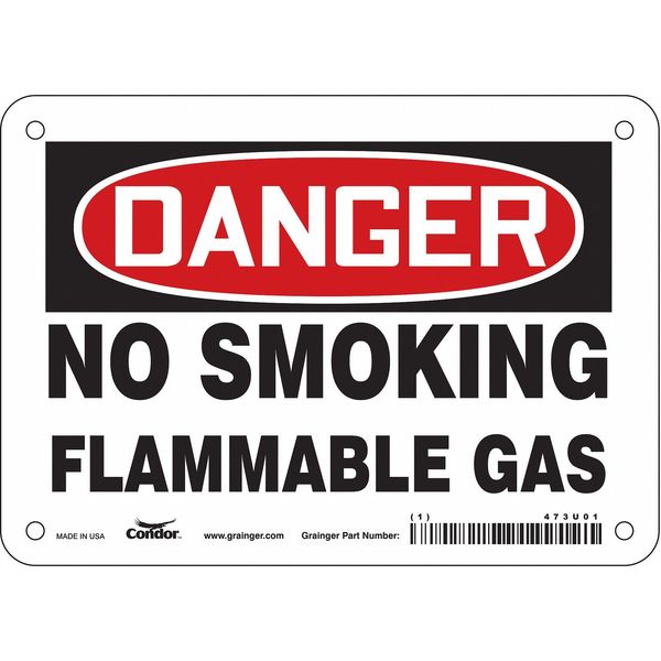 Safety Sign, 5 in H, 7 in W, Vinyl, Horizontal Rectangle, English, 473U01