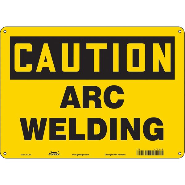 Safety Sign, 10 in Height, 14 in Width, Polyethylene, Horizontal Rectangle, English, 473V88