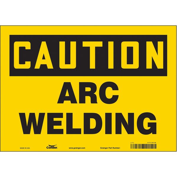 Safety Sign, 10 in Height, 14 in Width, Vinyl, Horizontal Rectangle, English, 473V90