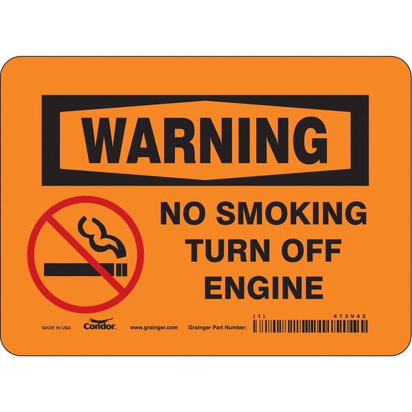 Safety Sign, 5 in H, 7 in W, Vinyl, Horizontal Rectangle, English, 473V42