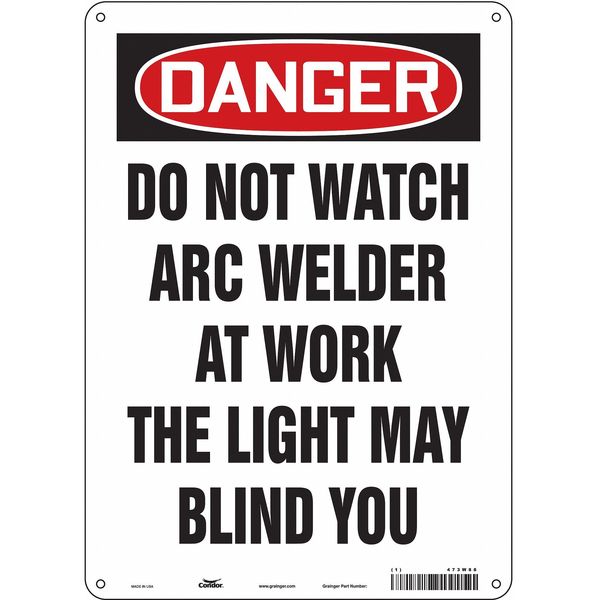 Safety Sign, 14 in Height, 10 in Width, Polyethylene, Vertical Rectangle, English, 473W88