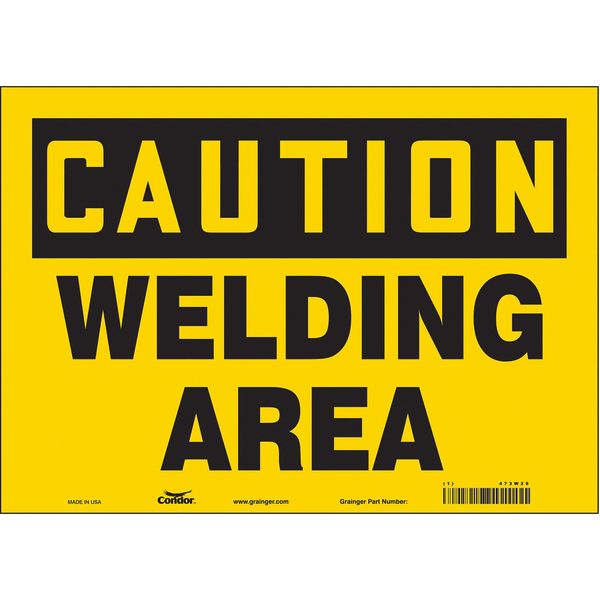 Safety Sign, 10 in Height, 14 in Width, Vinyl, Horizontal Rectangle, English, 473W29