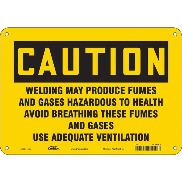 Safety Sign, 7 in Height, 10 in Width, Polyethylene, Vertical Rectangle, English, 473W45
