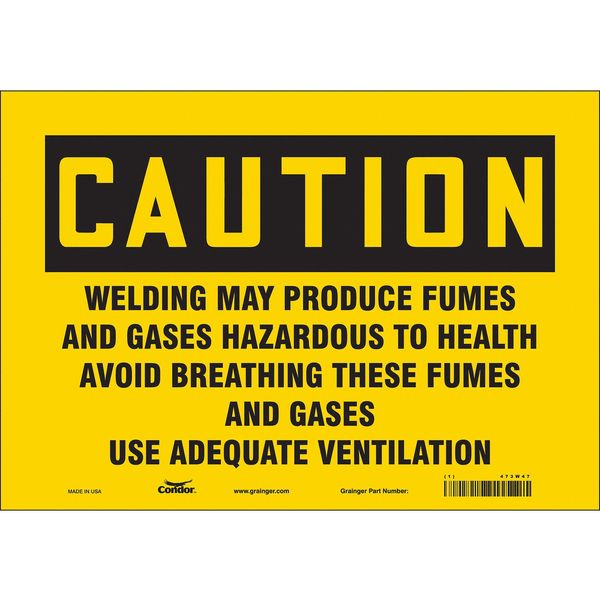 Safety Sign, 7 in Height, 10 in Width, Vinyl, Vertical Rectangle, English, 473W47