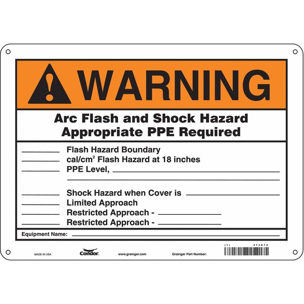 Safety Sign, 10 in Height, 14 in Width, Polyethylene, Horizontal Rectangle, English, 473X72