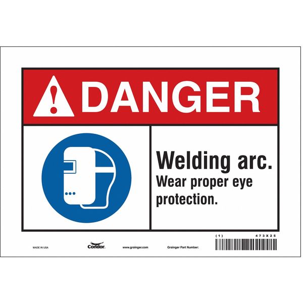 Safety Sign, 7 in Height, 10 in Width, Vinyl, Vertical Rectangle, English, 473X25