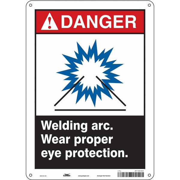 Safety Sign, 14 in Height, 10 in Width, Polyethylene, Vertical Rectangle, English, 473X30
