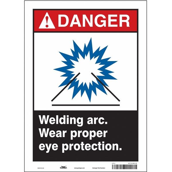Safety Sign, 14 in Height, 10 in Width, Vinyl, Vertical Rectangle, English, 473X32
