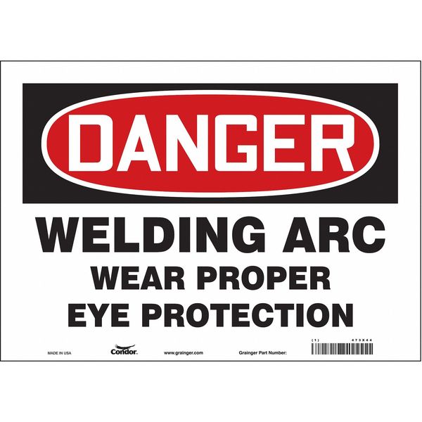 Safety Sign, 10 in Height, 14 in Width, Vinyl, Horizontal Rectangle, English, 473X44