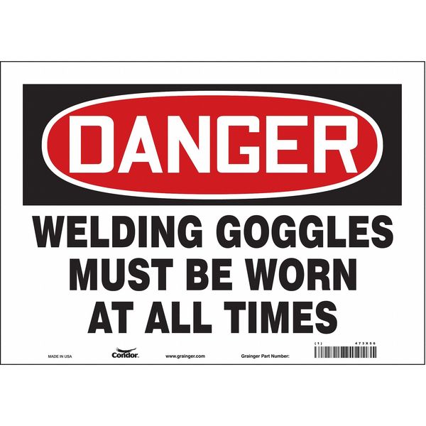 Safety Sign, 10 in Height, 14 in Width, Vinyl, Horizontal Rectangle, English, 473X56