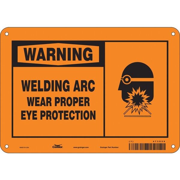 Safety Sign, 7 in Height, 10 in Width, Polyethylene, Vertical Rectangle, English, 473X59