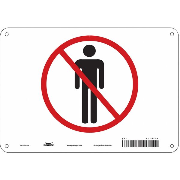 Safety Sign, 7 in Height, 10 in Width, Polyethylene, Square, No Text