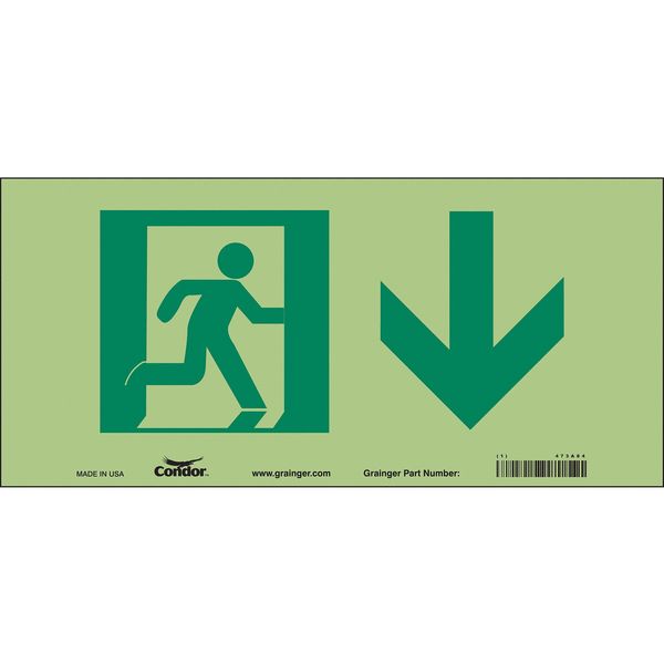 Safety Sign, 7 in x 15 in, Glow Vinyl