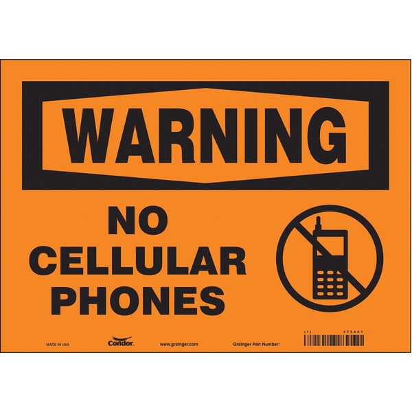 Safety Sign, 10 in Height, 14 in Width, Vinyl, Horizontal Rectangle, English, 473A01