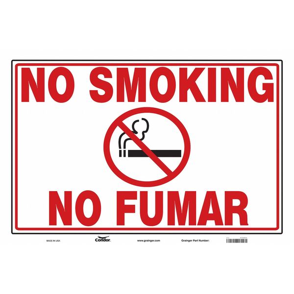 Safety Sign, 24 in Height, 36 in Width, Vinyl, Horizontal Rectangle, English, Spanish