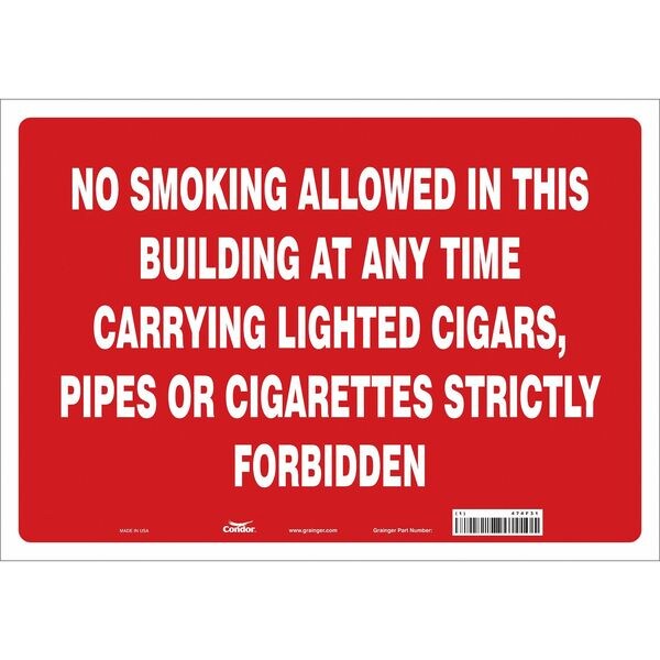 Safety Sign, 14 in H, 20 in W, Vinyl, Horizontal Rectangle, English, 474F31