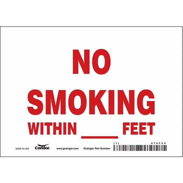Safety Sign, 5 in H, 7 in W, Vinyl, Horizontal Rectangle, English, 474F54