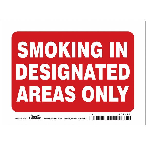 Safety Sign, 5 in H, 7 in W, Vinyl, Horizontal Rectangle, English, 474L79