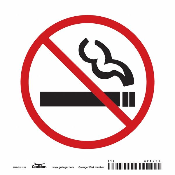 Safety Sign, 6 in Height, 6 in Width, Vinyl, Square, No Text