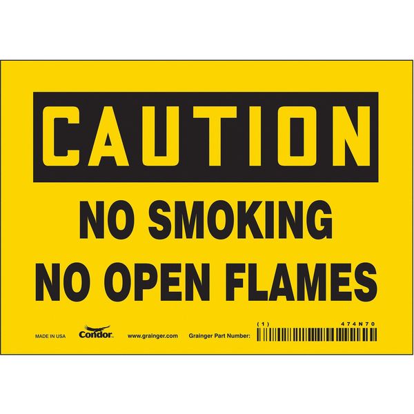 Safety Sign, 5 in H, 7 in W, Vinyl, Horizontal Rectangle, English, 474N70
