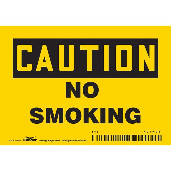 Safety Sign, 3 1/2 in H, 5 in W, Vinyl, Horizontal Rectangle, English, 474N28