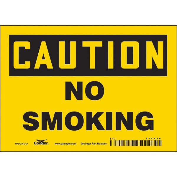 Safety Sign, 5 in H, 7 in W, Vinyl, Horizontal Rectangle, English, 474N29