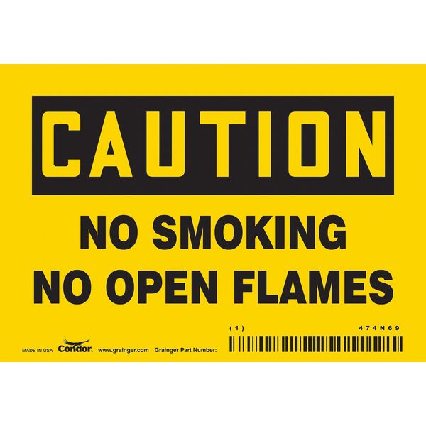 Safety Sign, 3 1/2 in H, 5 in W, Vinyl, Horizontal Rectangle, English, 474N69