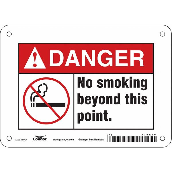 Safety Sign, 5 in H, 7 in W, Vinyl, Horizontal Rectangle, English, 474R29