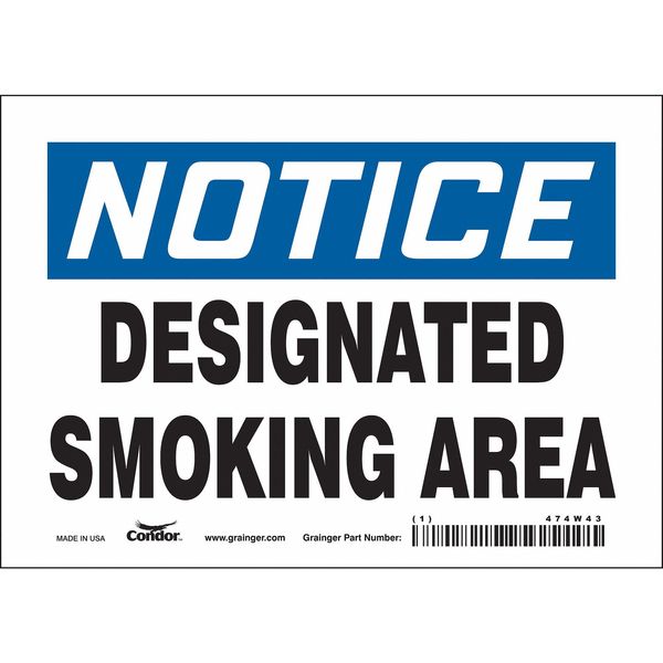 Safety Sign, 5 in H, 7 in W, Vinyl, Horizontal Rectangle, English, 474W43