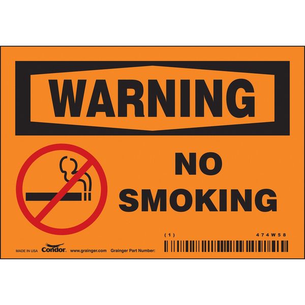 Safety Sign, 3 1/2 in H, 5 in W, Vinyl, Horizontal Rectangle, English, 474W58