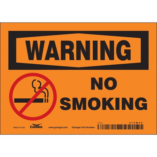 Safety Sign, 5 in H, 7 in W, Vinyl, Horizontal Rectangle, English, 474W59