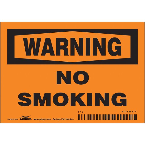 Safety Sign, 3 1/2 in H, 5 in W, Vinyl, Horizontal Rectangle, English, 474W67