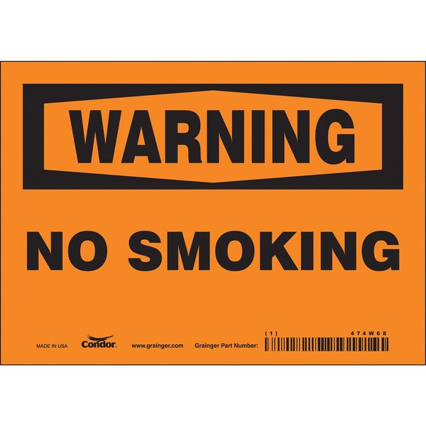 Safety Sign, 5 in H, 7 in W, Vinyl, Horizontal Rectangle, English, 474W68