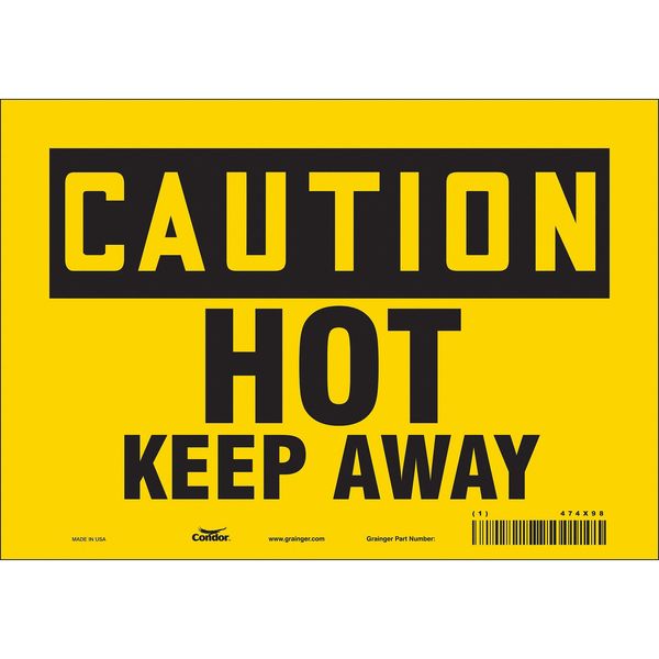 Danger Sign, 7 in H, 10 in W, Vinyl, Vertical Rectangle, English, 474X98