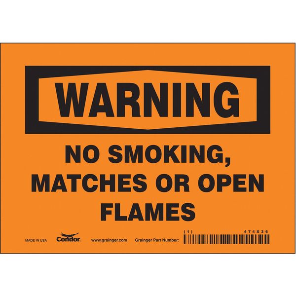 Safety Sign, 5 in H, 7 in W, Vinyl, Horizontal Rectangle, English, 474X36