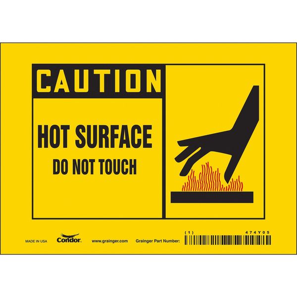Danger Sign, 5 in H, 7 in W, Vinyl, Horizontal Rectangle, English, 474Y05