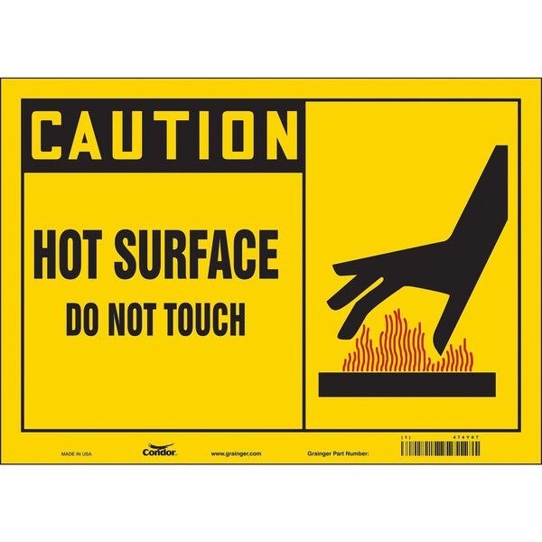 Danger Sign, 10 in H, 14 in W, Vinyl, Horizontal Rectangle, English, 474Y07