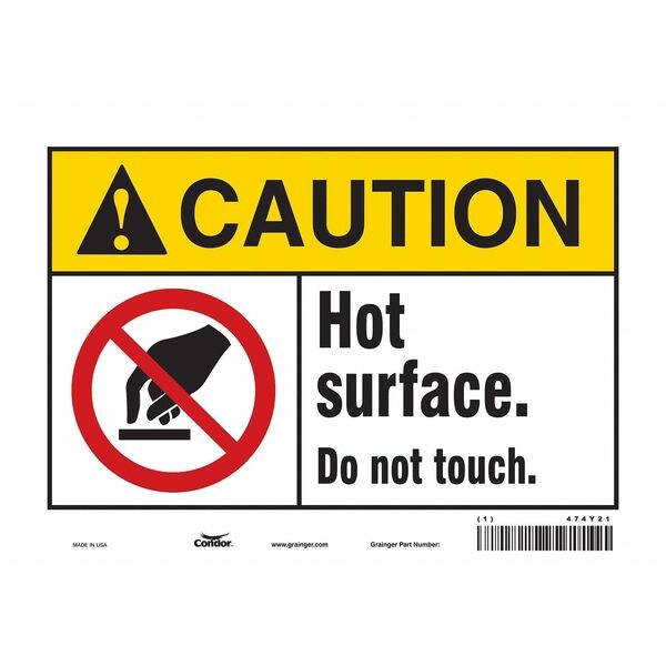 Danger Sign, 7 in H, 10 in W, Vinyl, Vertical Rectangle, English, 474Y21