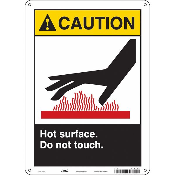 Safety Sign, 14 in Height, 10 in Width, Polyethylene, Vertical Rectangle, English, 474Y32