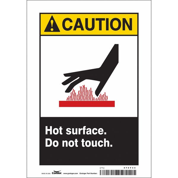 Danger Sign, 10 in H, 7 in W, Vinyl, Horizontal Rectangle, English, 474Y33