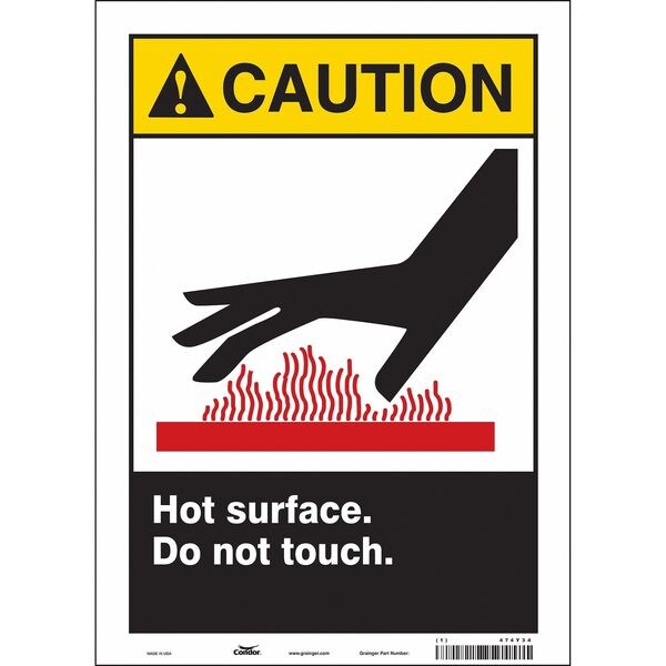 Safety Sign, 14 in Height, 10 in Width, Vinyl, Vertical Rectangle, English, 474Y34