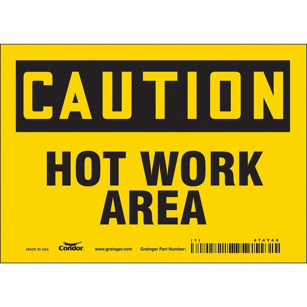 Danger Sign, 5 in H, 7 in W, Vinyl, Horizontal Rectangle, English, 474Y46
