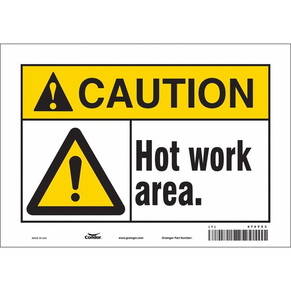 Danger Sign, 7 in H, 10 in W, Vinyl, Vertical Rectangle, English, 474Y53