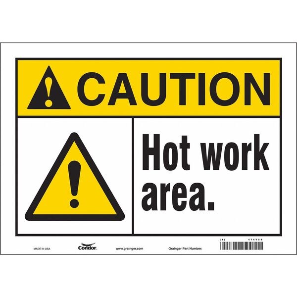 Danger Sign, 10 in H, 14 in W, Vinyl, Horizontal Rectangle, English, 474Y54