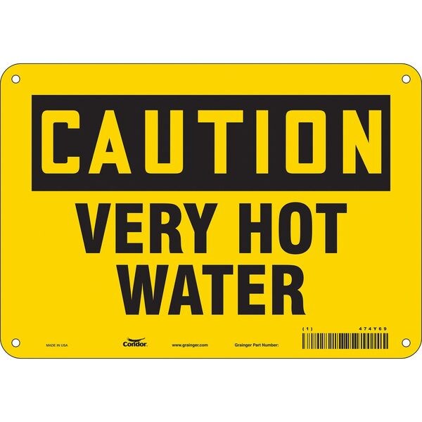 Danger Sign, 7 in H, 10 in W, Polyethylene, Vertical Rectangle, English, 474Y69