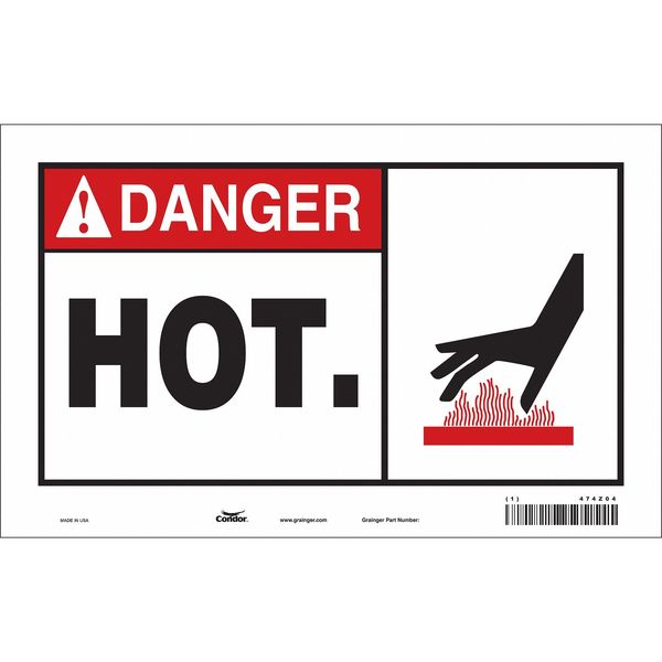Safety Sign, 7 1/2 in H, 12 in W, Vinyl, Vertical Rectangle, English, 474Z04