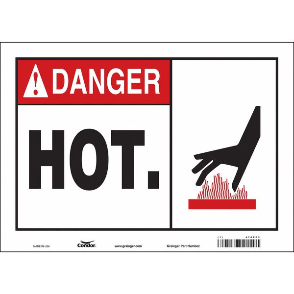 Safety Sign, 10 in Height, 14 in Width, Vinyl, Horizontal Rectangle, English, 474Z05